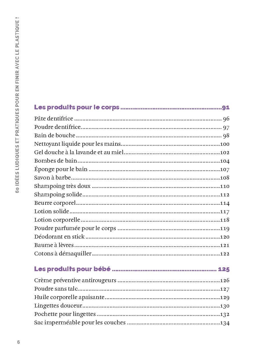 PLAST – 60 idées ludiques et pratiques pour en finir avec le plastique – sommaire 2