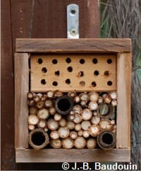 Hôtel à insectes avec différents trous, fabriqué à partir d'un montant “Sten fixe”