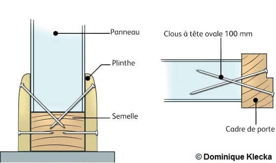 Fixation du panneau sur la semelle