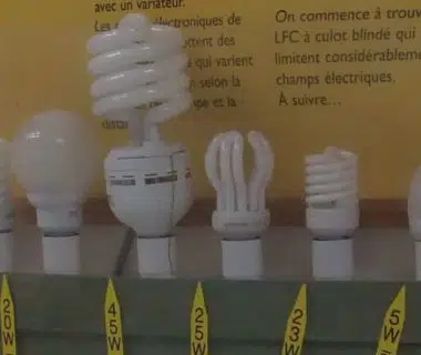 Alignement de différentes ampoules, petites et grandes
