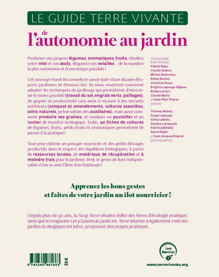 Le guide du jardin bio - Terre Vivante