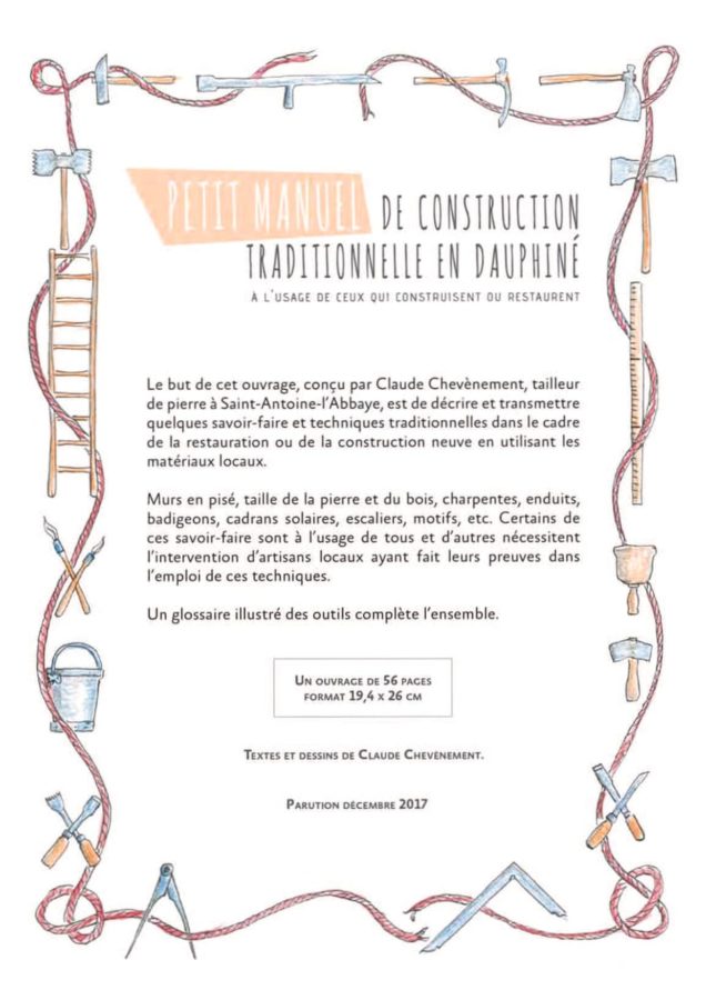 Petit manuel de construction traditionnelle en Dauphiné - Edition GLENAT 1