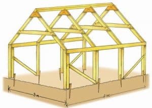 Dessin de la structure d'une serre