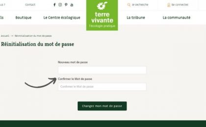 Recréer son compte en ligne Terre vivante 3