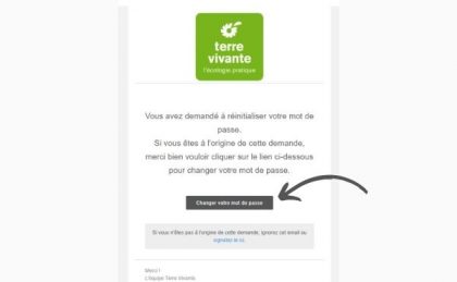 Recréer son compte en ligne Terre vivante 4