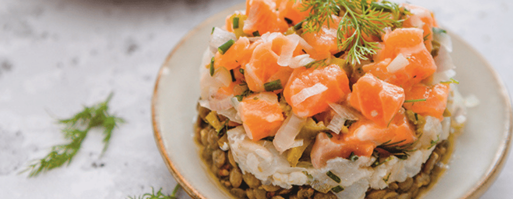 Tartare de poissons aux lentilles