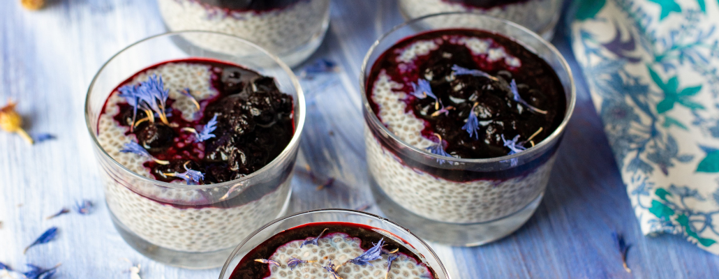 Pudding de chia aux myrtilles