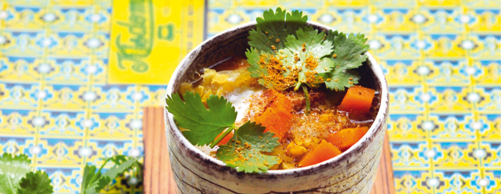 Soupe de lentilles corail au curry