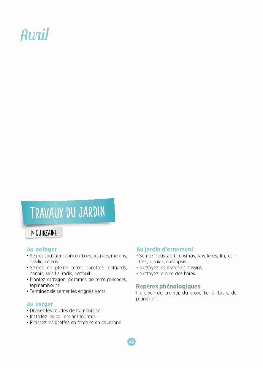 Agenda pratique du Jardin 2024