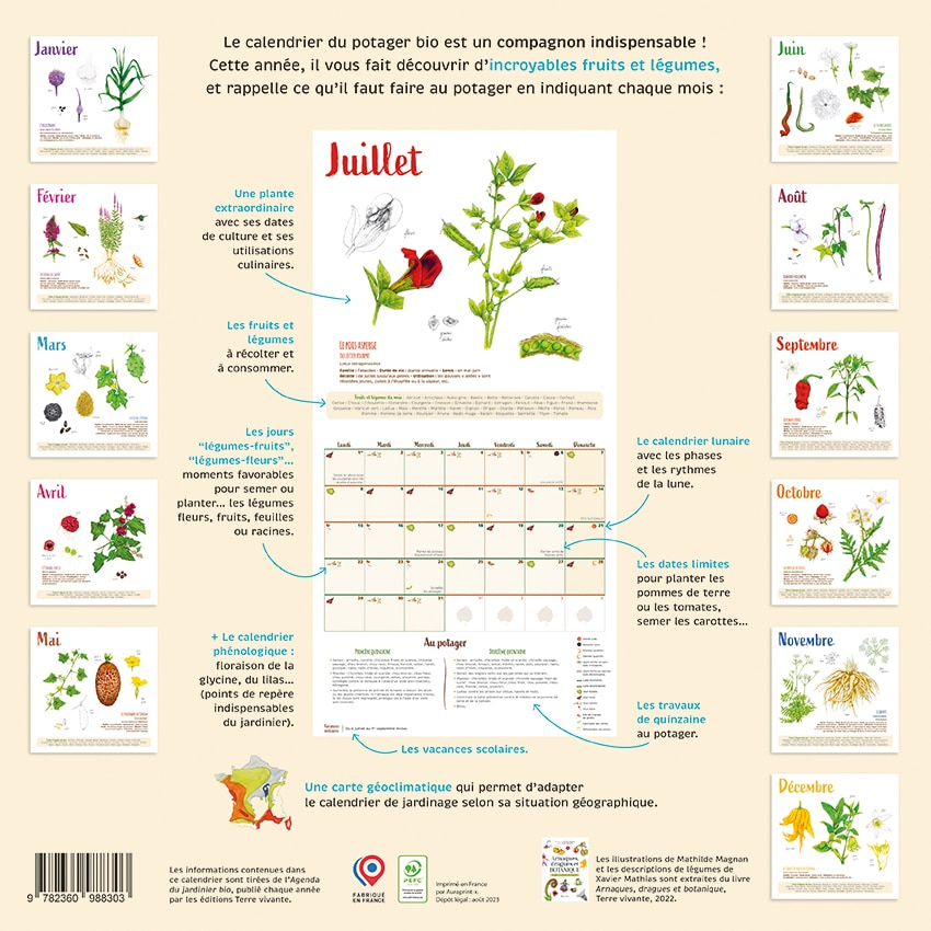 PERIODIQUE CALENDRIER ANIMAUX DU JARDIN 2024