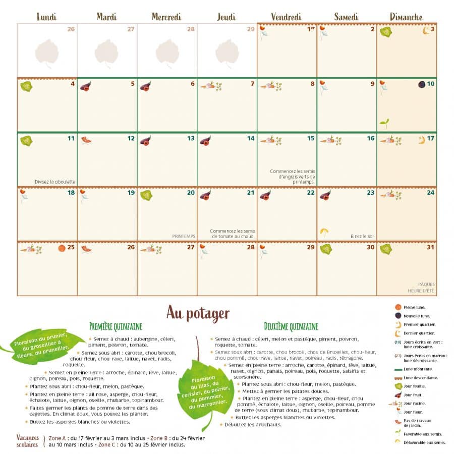 Calendrier biodynamique 2024 : jardinage, agriculture, apiculture - Jardins  de l'écoumène