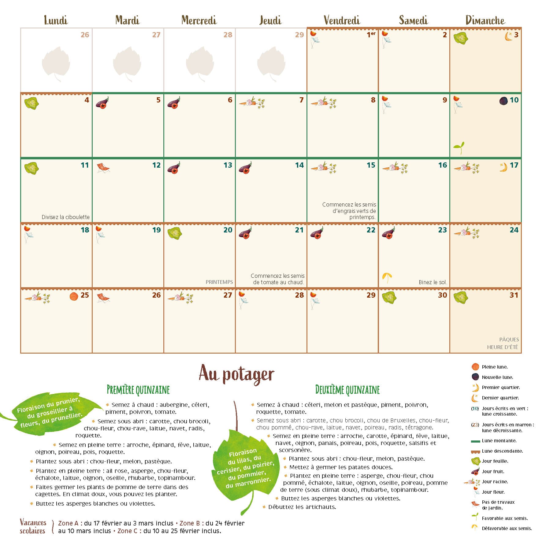 Calendrier biodynamique 2024 : jardinage, agriculture, apiculture - Jardins  de l'écoumène